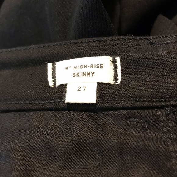 Madewell 9" High-Rise Skinny Jeans Velvet‎ Tuxedo Stripe Edition Size 27 - Picture 9 of 9